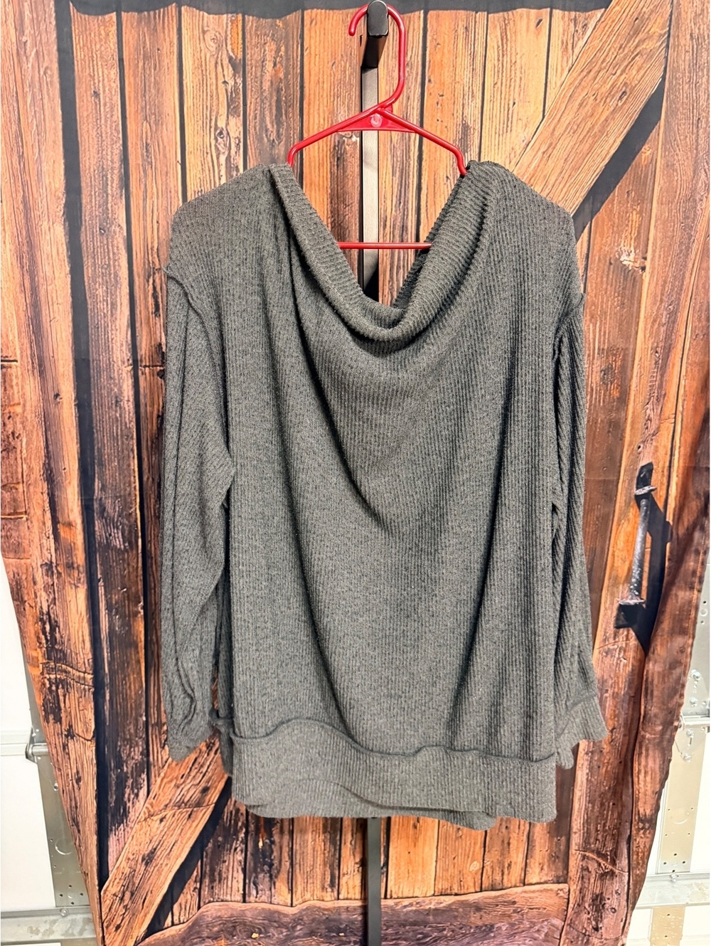 We The Free Medium Gray Knit Cowl Neck Sweater
